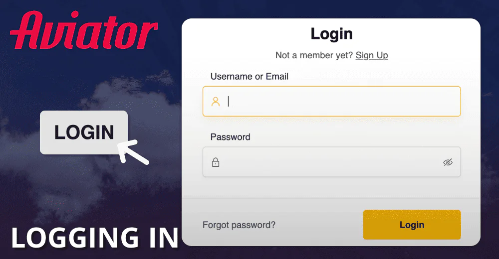 Log in to an online casino to play Aviator games