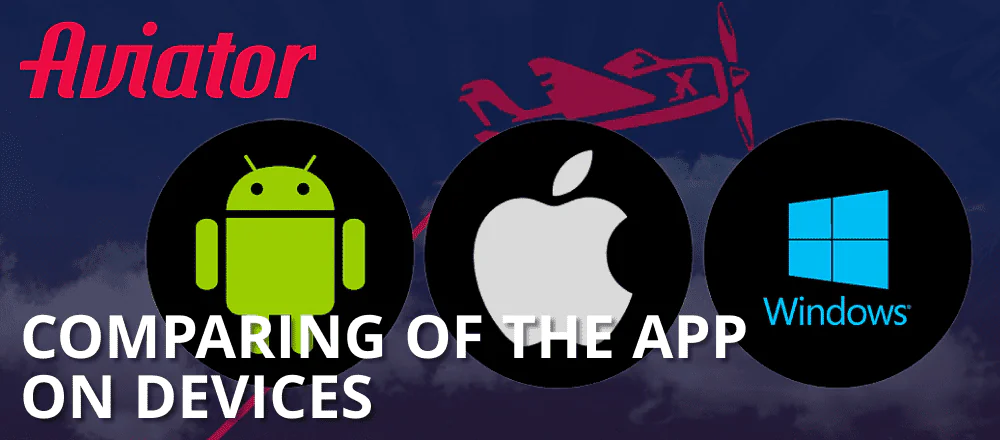 Differences between the Aviator app on Android, iOS and PC devices